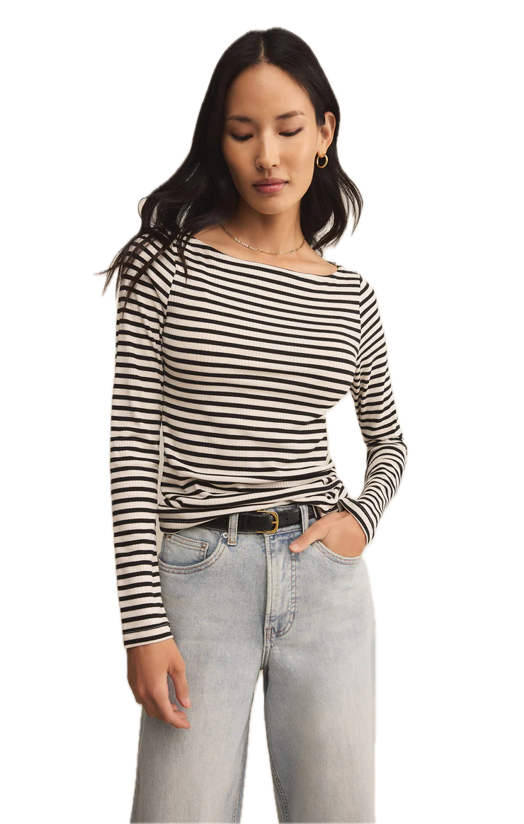 Pristine Rib Striped Tee