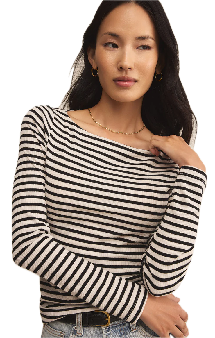 Pristine Rib Striped Tee
