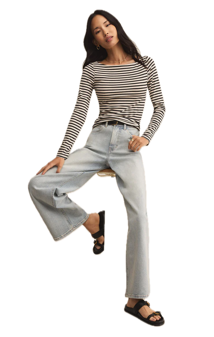 Pristine Rib Striped Tee