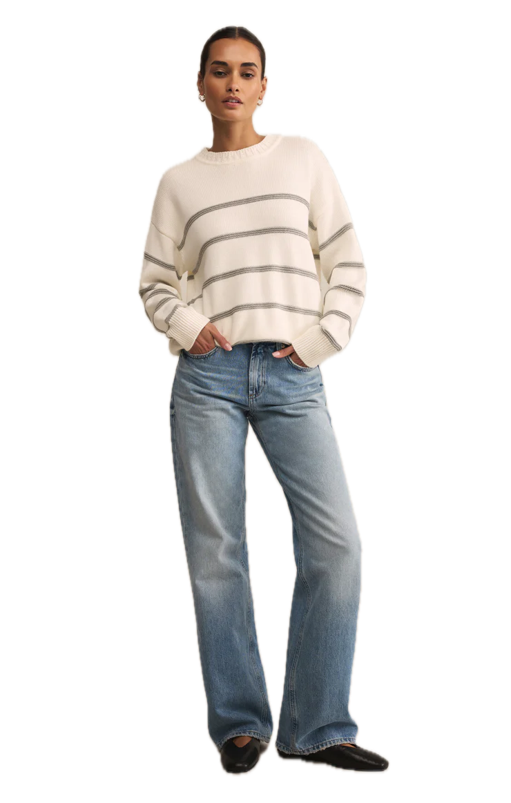 Boyfriend Stripe Cotton Sweater