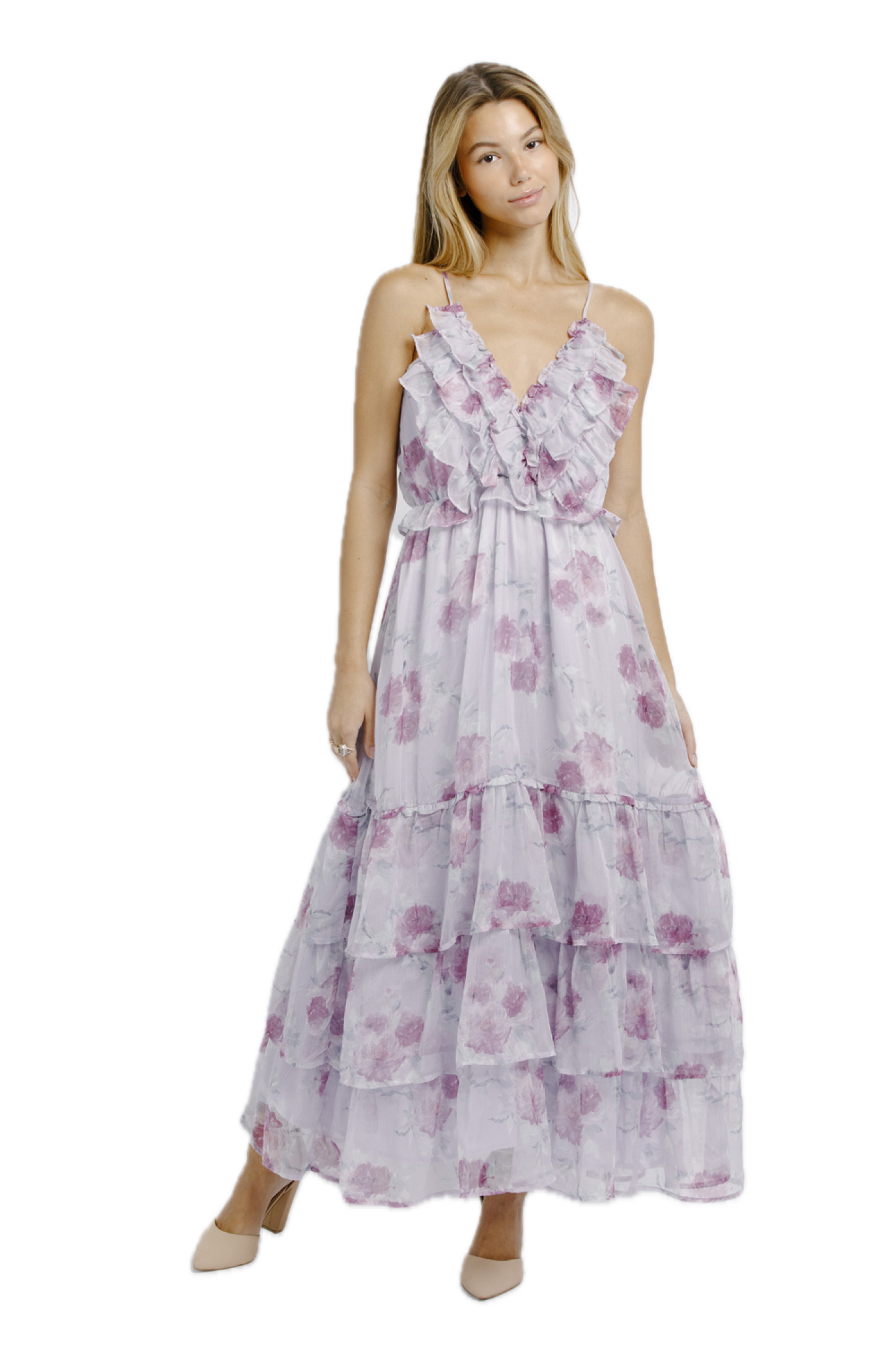 Purple Floral Maxi Dress